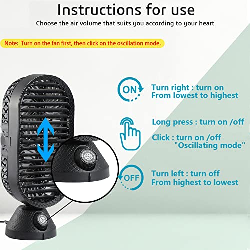 Etnvow Usb Desk Fan Oscillating Cooling Fan, Portable Table Fan Desktop Fan With Dual Head,Dual Air Circulation,Stepless Speed Quiet Usb Tower Fan,Oscillating Fans For Home Bedroom Office #TOP2