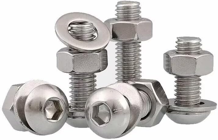 900Pcs/set Hexagon Hex Socket Button Round Head Screw Set M3 M4 M5 304 Stainless Steel Allen Bolt Nut Washer Assortment Kit