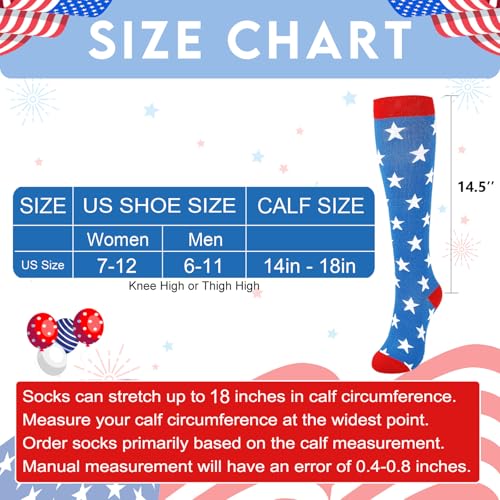 Image of Junely Compression Socks for Women Knee High Festival for Running Athletic Nurses Pregnant Women Work Support Travel Flight
