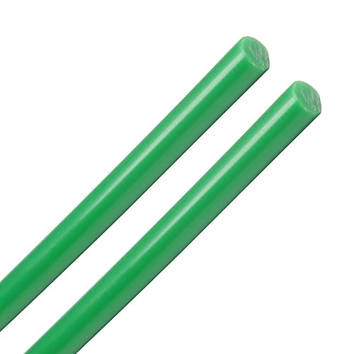 Varilla redonda de plástico de polioximetileno para proyectos mecánicos de construcción sólida POM verde 14 x 39-38 pulgadas (D x L) 2 unidades
