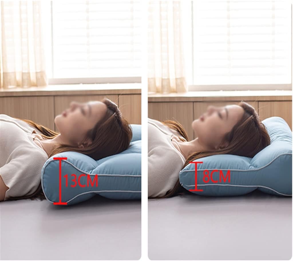 Sleep PillowNeck Pillowl Cotton Pillow Fiber Neck Pillow Hotel Memory Pillow Sleep Pillow(E)