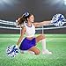 Hooshing 5PCS Cheerleading Pom Poms Blue and White with Cheerleader Hair Ties Poms for Sports Spirits Adults Basketball Football Birthday Performance
