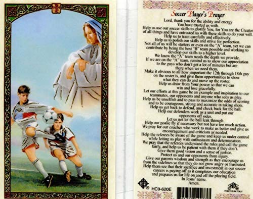 Soccer Player Prayer Card, Laminated, 2-Sided, Pack of 3