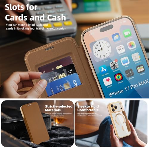 Étui pour iPhone 2025 Pro Max LEMAXELERS avec coque Magsafe transparente