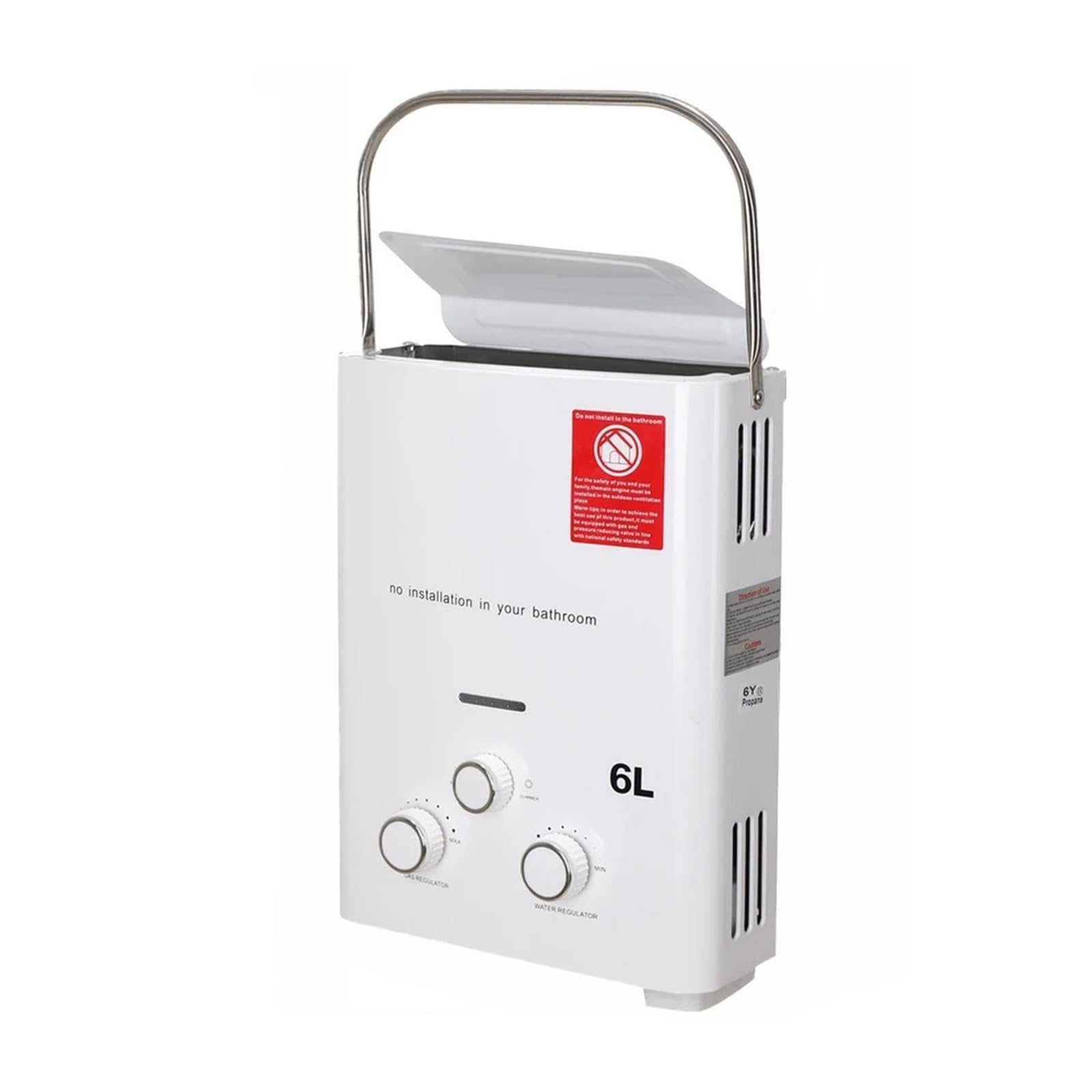 6L Propan Gaz LPG Bez Zbiornika Podgrzewacz Wody 12KW Ze Stali Nierdzewnej Natychmiastowy Do Biwakowania Na Zewnątrz Z Zestawem Głowicy Prysznicowej Szybko I Wygodnie