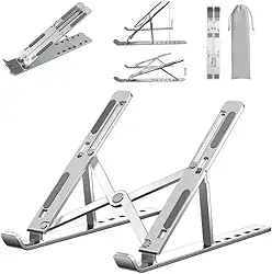 Suporte Para Notebook Ajustável Em Alumínio Weemsbox Ergonômico Ajustável Portátil Metal