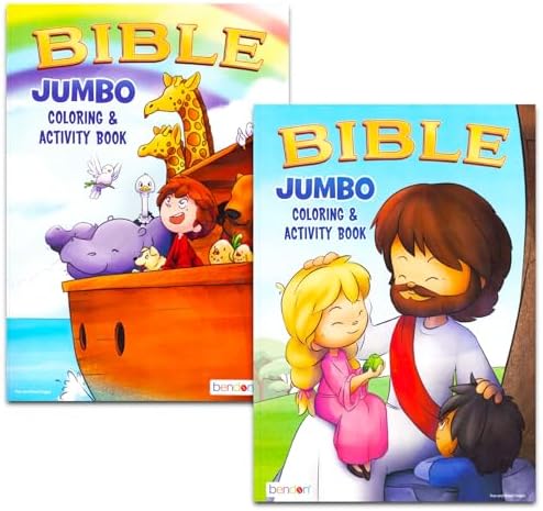 Bible Story Coloring Book Set - Bundle with 2 Biblical Coloring Books of Jesus and Noah's Ark | Bible Stories Drawing Pack for Kids image 4