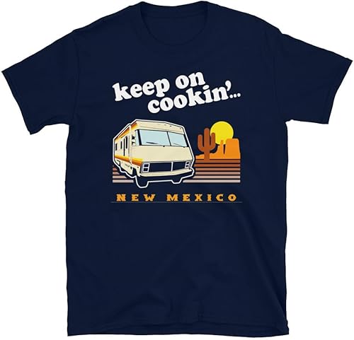 Camiseta Breaking Bad Camper para hombre camiseta Keep Cookin de manga corta para hombre New Mexico