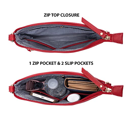Image of Solene Crossbody Bag Functional Multi Pocket Messenger Purse Top Zip Closure Shoulder Handbag With Adjustable Strap