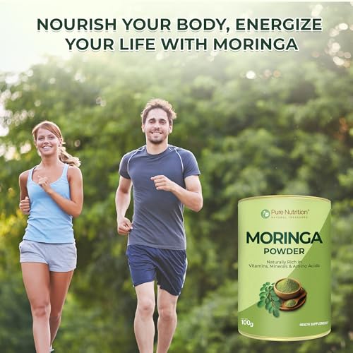 Image of Pure Nutrition Moringa Powder, 300g (100g x3) | Helps in weight management | Reduces stress levels | Improves immunity and energy levels | Packed with vitamins, minerals and amino acids