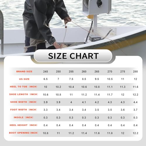 Image of Men's Deck Boots, Fishing Boots Waterproof Rain Boots, Anti-Slip High Traction Ankle Rubber Boots for Professional Premium Neoprene Rubber, Garden Boots Shoe Footwear Booties for Men Outdoor Work