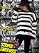 ChiaoLezhee Women's Goth Ripped Sweaters, Oversized Long Sleeve Crewneck Striped Knit Pullover Sweater for Halloween,Y2K Vintage,Black and White Stripe,Medium