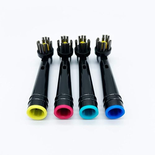 Miniatura 2 de Cabezales de cepillo de dientes de carbón de bambú 3D de repuesto compatibles con Oral B, paquete de 4 cabezales de cepillo de dientes de carbón