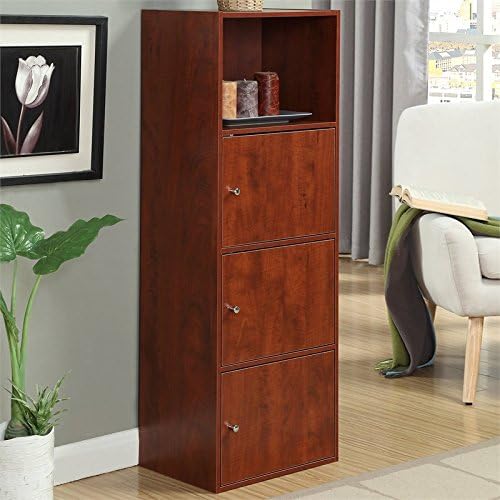 Miniatura 5 de Convenience Concepts Xtra Storage - Estantería de tres puertas con acabado de madera de cerezo
