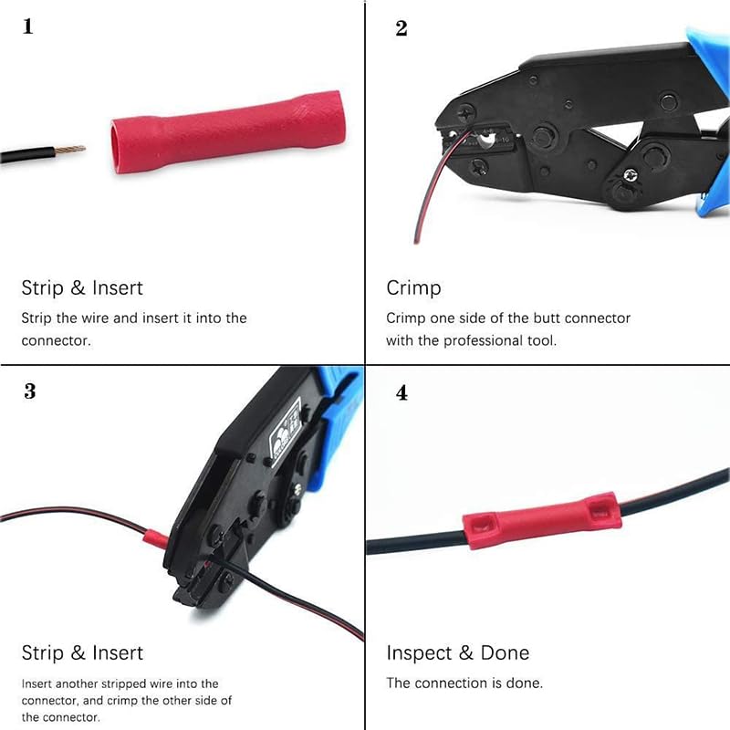 240pcs Assorted Insulated Crimp Terminals Electrical Wire Cable Butt Wire Connectors Heat Shrink Waterproof Crimping Terminal VUQLDHAYZ