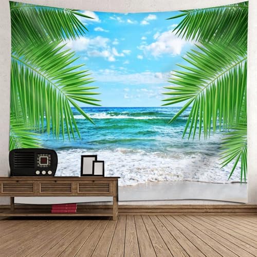 Tapiz moderno RDSGYZ de 150x150 cm con hojas de coco para transformar paredes aburridas