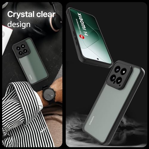 Image of KAPAVER Hybrid Series Back Cover Case Compatible with Xiaomi 14 (PC+TPU) (Black)