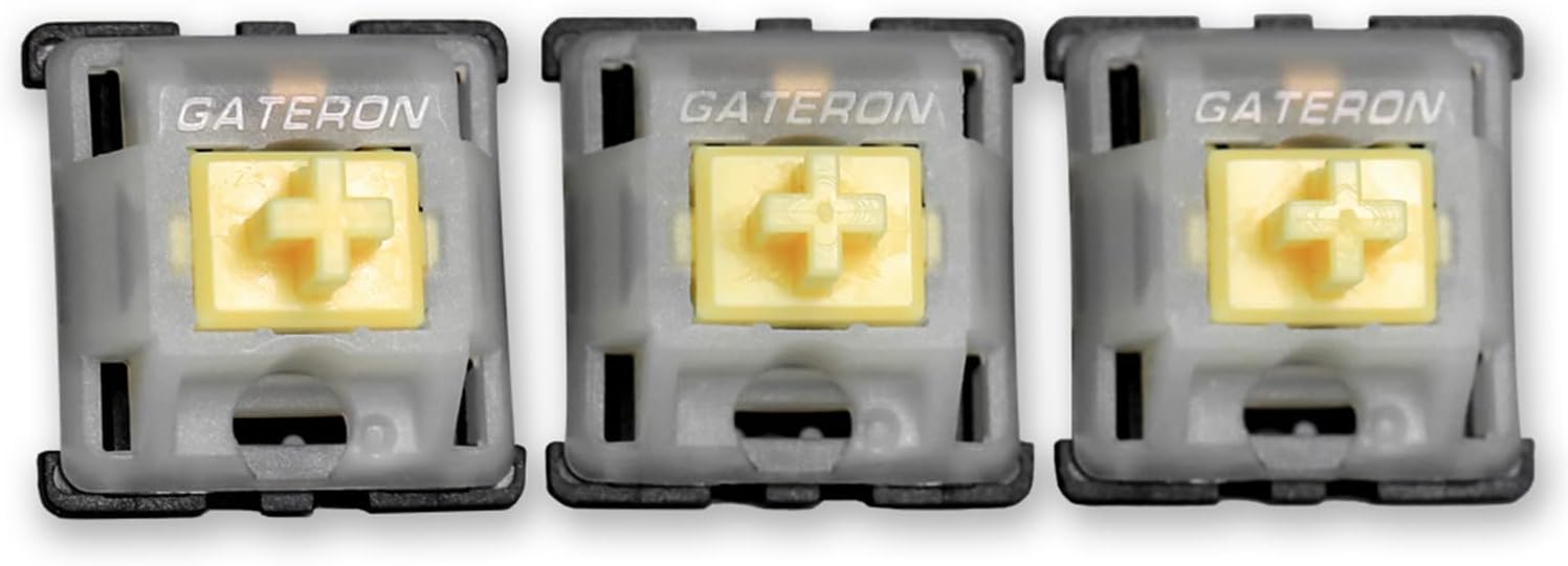 Gateron Yellow Switches,Keyboard Switches,Gateron KS-3 Milky Top Black Bottom Housing Switches for 5 pins Keyboard110 PCS