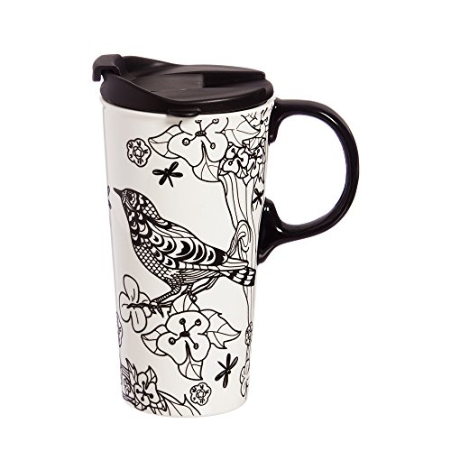 Botanical Bird Just Add Color Ceramic Travel Cup 4 X 5 X 7 Inches Buy Online In Brunei Cypress Home Products In Brunei See Prices Reviews And Free Delivery Over Bnd100 Desertcart
