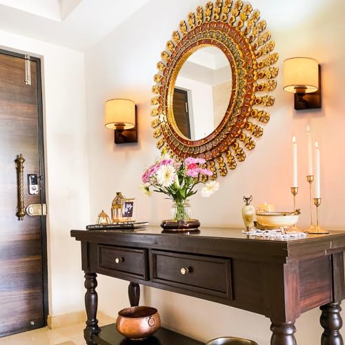 Image of Black Wall Sconce Set of 2, Modern Hardwired Industrial Light Fixtures With Drum Fabric Lampshade, Bedside Mounted Vanity Lamp for Bedroom Living Room Hallway Bathroom