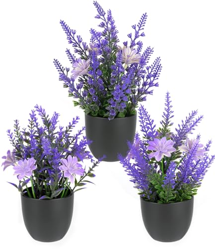 Hixava 3 Pezzi Piante Artificiali Piccole Piante Artificiali in Vaso Piantine Finte Decorative Piante Fiori Finti per da Interno Mini Fiori Artificiali Piante 20×13 cm per Stanza Bagno Decorazione