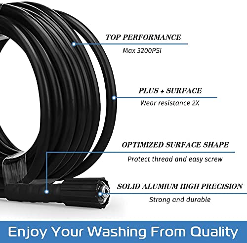 Image of High Pressure Washer Hose Pipe Flexible Long Electric Pressure Washer Machine Cleaning for car Washing Household Machines Accessories Water Hose Washers Outdoor (Size-8 Meter, Color- Black)