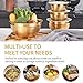Moxinox Gold Mixing Bowls with Airtight Lids, Stainless Steel Nesting Mixing Bowls Set of 7, Ideal for Baking, Prepping and Serving Food, Size 7, 3.6, 2.7, 2.1, 1.5, 1.1,0.8 QT, Stackable Design