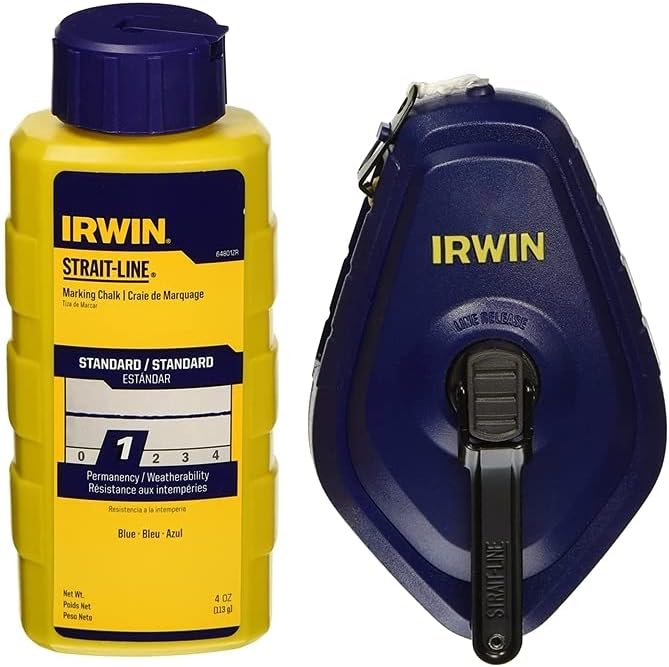 IRWINStraight Line Reel With Chalk Combo Set Fast Retrieve 100 ' Blue 4 Oz