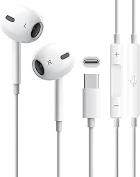 2026新版【iPhone17/16/15対応】Phone イヤホン 有線 タイプC ハイレゾ対応USB Type-C イヤフォン 重低音 マイク付き クリア通話 音量調整 コンパクト カナル型 快適な装着感 絡み防止 アウトドア 旅行 携帯便利 バッグに収納 耐久性 多機能 iPhone/Android/Pixel/Xperia/Galaxy/iPad他多数対応 ホワイト