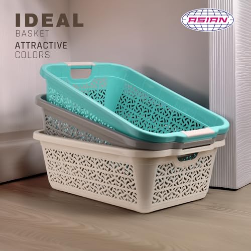 Image of ASIAN Plastowares IDEAL BASKET SR (NESTED) - Kitchen Storage Organizer Basket Set for Cabinet, Fridge, Pantry, Dining Table | Multipurpose Plastic Organizer for Home & Office- COFFEE BROWN