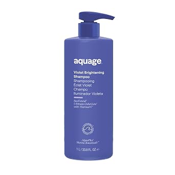 Aquage Violet Brightening Shampoo - Toner to Neutralize Yellow, Orange, Brassy Hair - Purple Shampoo for Blonde, Gray, Bleached, Highlighted Hair - Fights Breakage + Frizz - Sulfate-Free 33.8oz