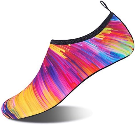 WateLves Womens and Mens Kids Water Shoes Barefoot Quick-Dry Aqua Socks for Beach Swim Surf Yoga Exercise (Sunset, L)