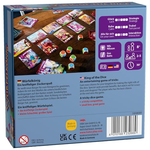 HABA Würfelkönig – Kniffliges Würfel- und Kartenspiel für 2-5 Spieler – Spannendes Gesellschaftsspiel für die ganze Familie – Ab 8 Jahren – Ideal als kleines Geschenk – 1303485001 – Bild 3