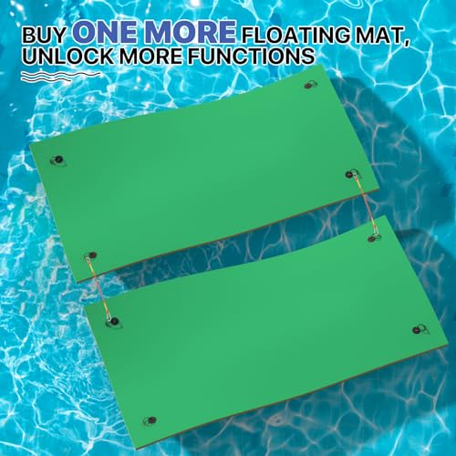 Madog Sport Equipment Madog 12 X 6 Ft Outdoor Floating Water Mat For Adult Beach Lake Ocean Swimming Pool Large Size 3 Layer Tear Resistant Xpe Foam Giant Swim Tanning Float Island Pad Raft Recreation Hammock Lounger Green thumb #3