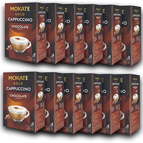 Cappuccino au chocolat - Lot familial de 12 boites de 8 dosettes (soit 96 dosettes) - café soluble de qualité supérieure Mokate - un gout delicieux et intense Cover