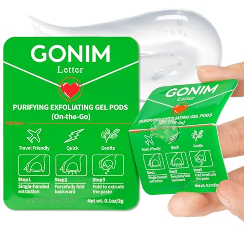 GONIM Exfoliating Facial Cleanser with Hyaluronic Acid, Exfoliating Face Wash, Oil-Free Gentle Face Exfoliator Pore Cleaner, Non-Comedogenic Face Scrub Peeling Gel, Weekly Dead Skin Remover, 15count