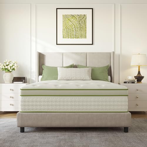 Emerspring King Mattress, 14 Inch Hybrid King Size Mattress with Individually Pocket Innerspring for Cooling Motion Isolation & Silent Sleep, Pressure Relief, Edge Support, Medium Firm