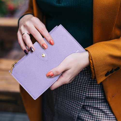 Image of Travelambo RFID Wallet Women Large Size Bifold Multi Card Wallet Case with Zipper Pocke Credit Card Holder for Women