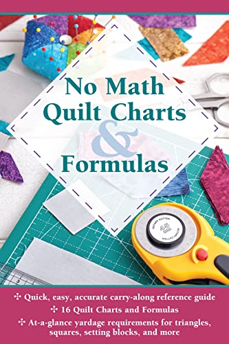 Image of No Math Quilt Charts & Formulas (Landauer) Easy and Accurate Pocket-Size Carry-Along Reference Guide with At-a-Glance Quilting Yardage Requirements for Triangles, Squares, Setting Blocks, and More
