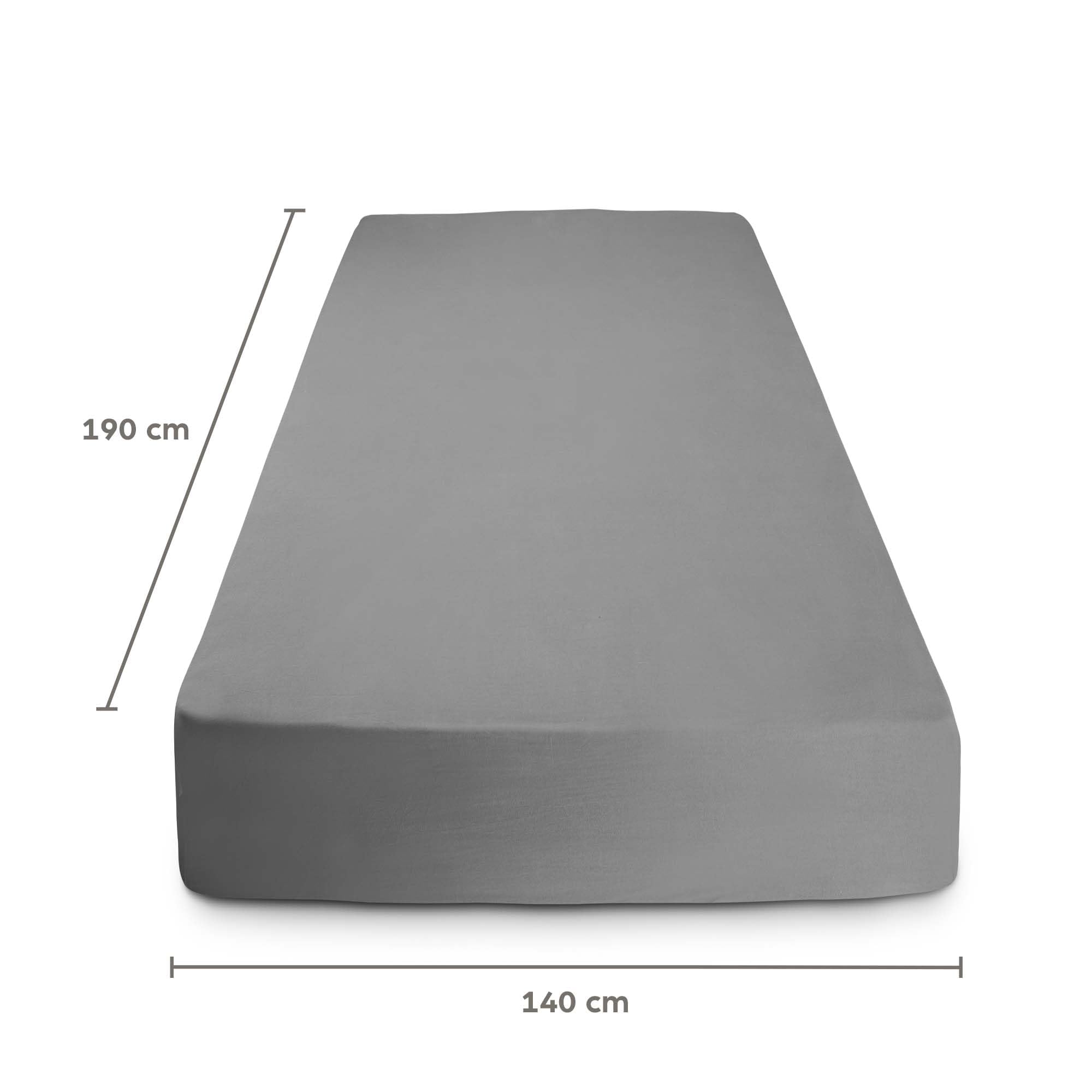 Double Fitted Sheet for Size 140x190 cm in Light Gray Microfiber Bottom Fitted Sheet Deep Pocket 12 inch (up to 30cm) in Soft Brushed Microfiber Fabric Easy Care Shrinkage and Fade Resistant - Image 2
