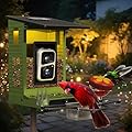Rayki Metal Solar Powered Smart Bird Feeder with Camera, AI Identify with Solar Lights, 2K HD Cam & WiFi, Instant Arrival Alerts,Ideal Gift for Bird Lovers