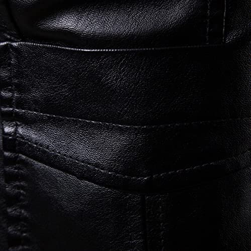 Men's Casual Coat Solid Leather Faux Single Breasted Blazers Jacket Slim Lapel Collar Pocket Warm Motorcycle Suit4
