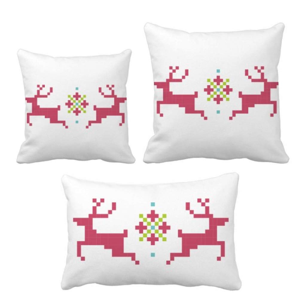 Coussin de Noël cerf et pixel de neige pour décoration de fête