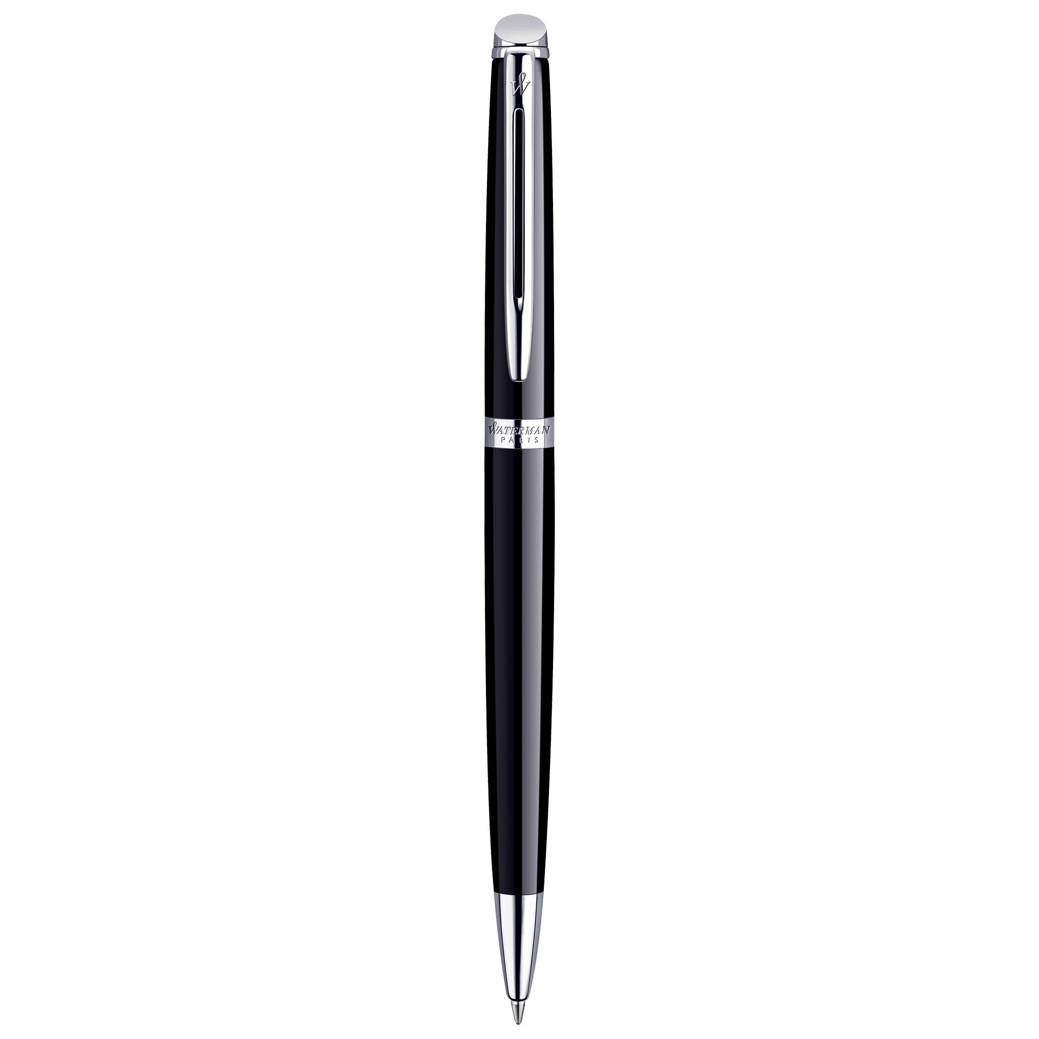 Waterman Hémisphère - Penna roller e penna a sfera con incisione, set di scrittura di lusso personalizzato per compleanno, anniversario e Natale (BLACK C.T)