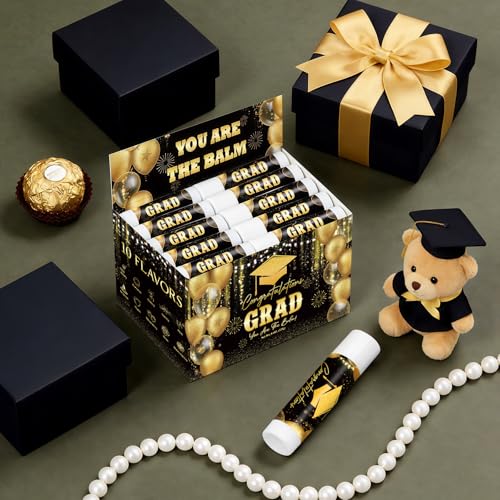 Image of 50 Pack Graduation Lip Balms Party Gifts Bulk Congrats Grad Class of 2026 You Are The Balm School College Inspirational Graduation Gifts for Students Her Him Women Men Friends Classmates, Black