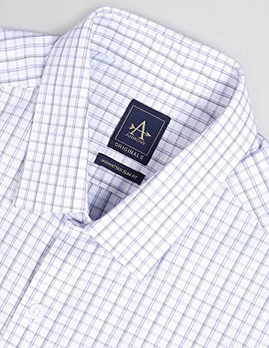 Image of Arrow Men Slim fit Cotton Checked Long Sleeves Cutaway Collar Shirt