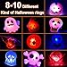 50 Pack 3D Halloween LED Glow Ring, Light Up Toys Glow in the Dark Birthday Halloween Party Favors Decorations Supplies for Kid Adults Flash Finger Rubber Ghost Pumpkin Skeleton LED Finger Lights