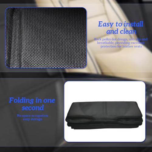 Image of STHIRA Car Seat Cover PU Car Seat Protector Pad with 4 Mesh Pockets, Full Coverage Seat Cushion with Back Support & Side Wings, Anti-Slip Comfort Seat Pad Cover Fashion Car Upholstery