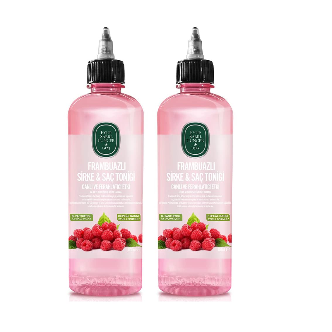 Eyüp Sabri Tuncer Aceto di Lamponi e Tonico per Capelli, 500 ml (2 Bottiglie)
