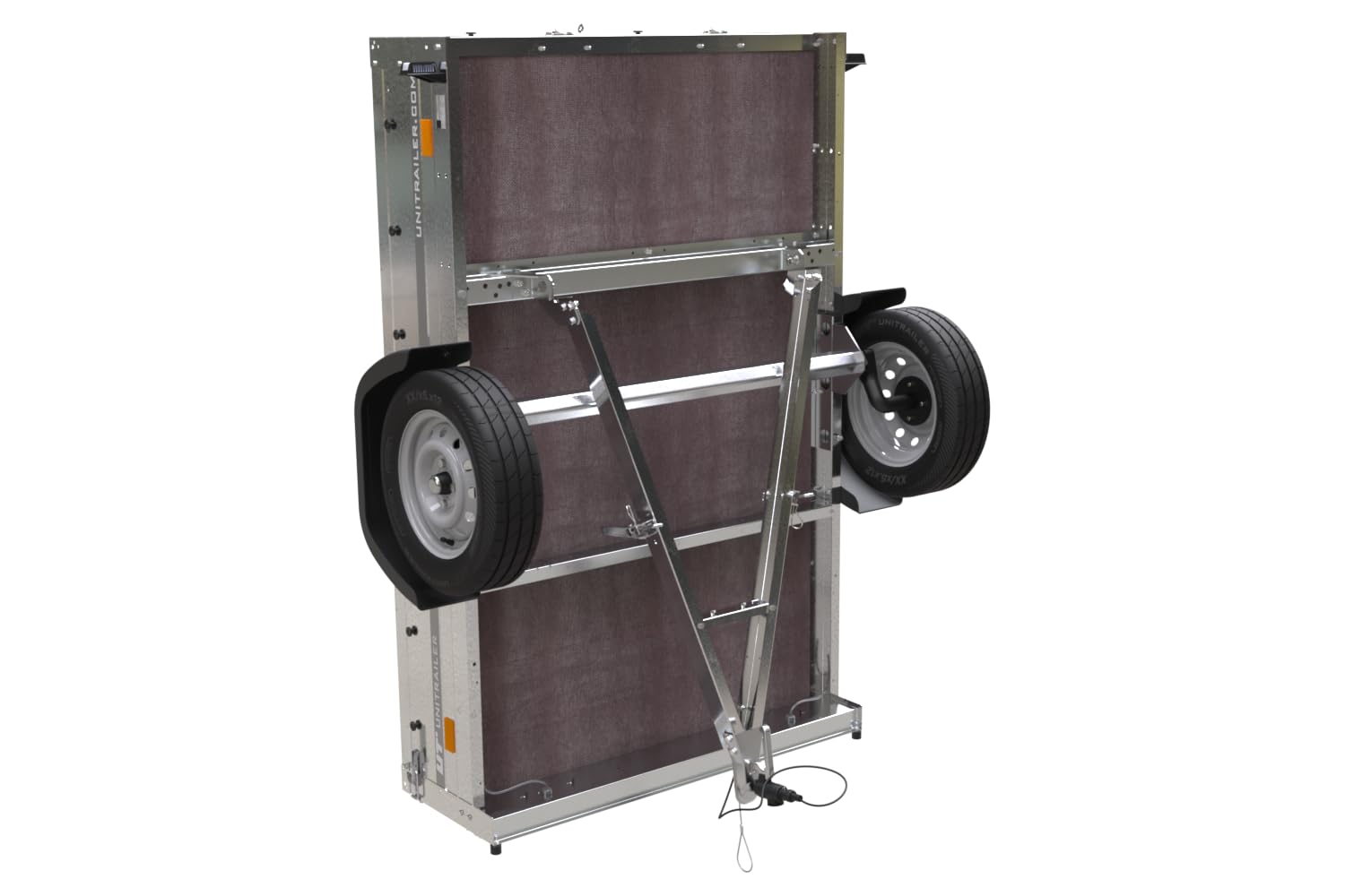 UNITRAILER PKW Anhänger Garden Trailer 201 Kipp, Autoanhänger 750kg mit 200x125cm Ladefläche, Anhänger bis 750Kg mit Kippbare V-Deichsel und Aufklappbare Hintere Bordwand